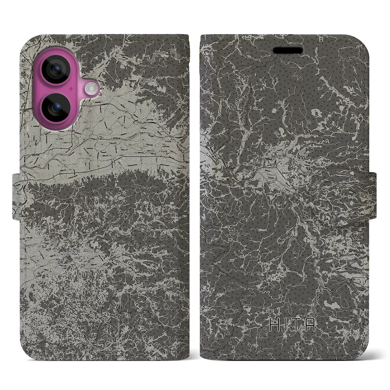 【日田（大分県）】地図柄iPhoneケース（手帳タイプ）