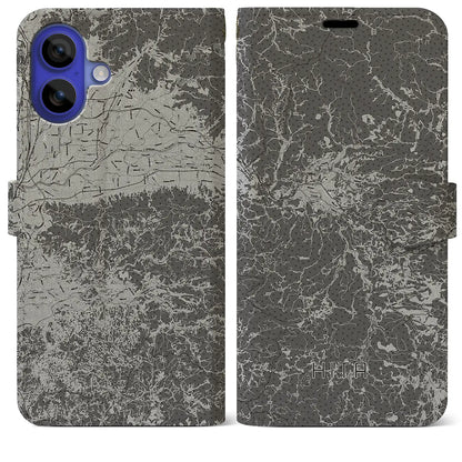 【日田（大分県）】地図柄iPhoneケース（手帳タイプ）モノトーン・iPhone 16 Pro Max 用