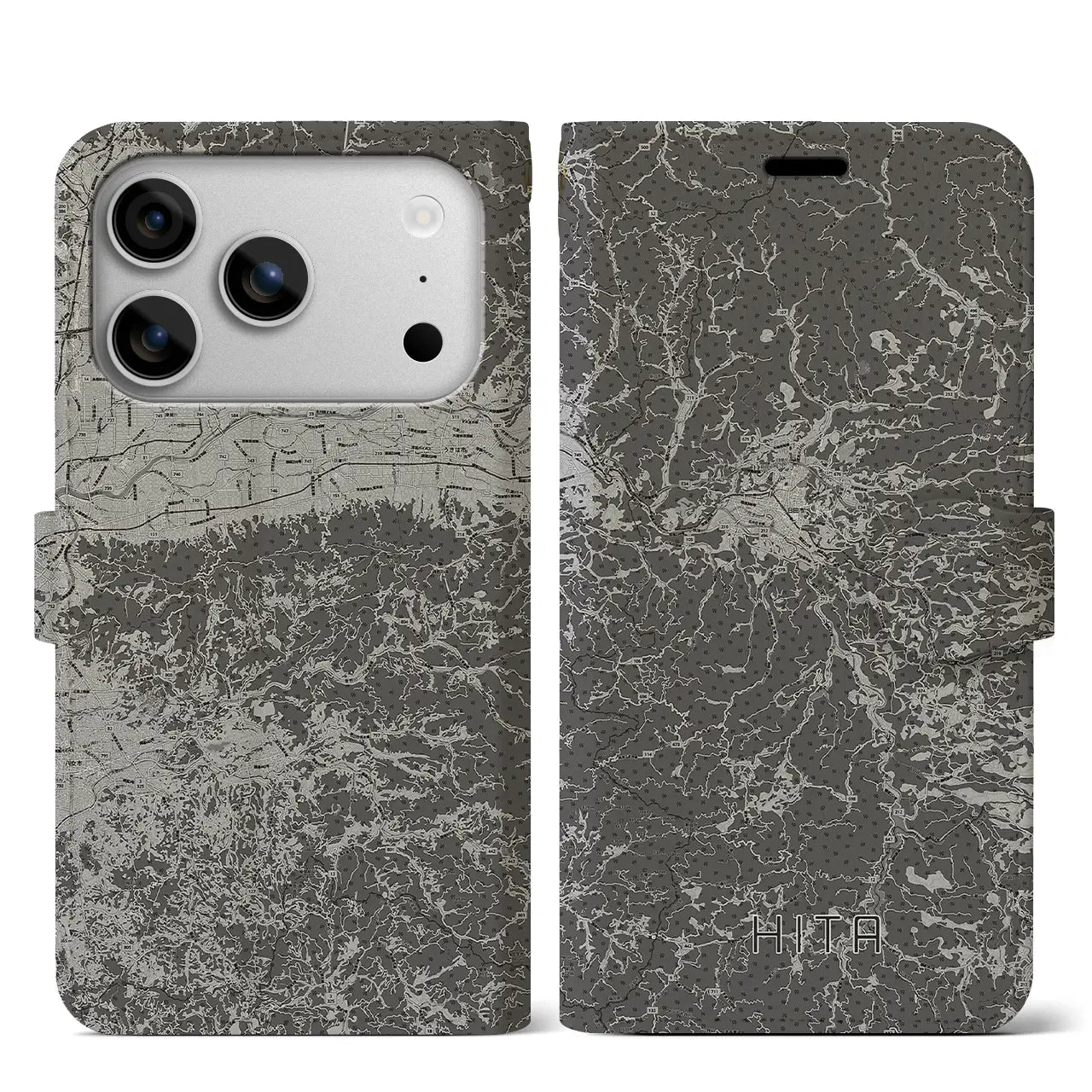 【日田（大分県）】地図柄iPhoneケース（手帳タイプ）