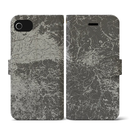 【日田（大分県）】地図柄iPhoneケース（手帳タイプ）モノトーン・iPhone SE（第3 / 第2世代） / 8 / 7 / 6s / 6 用