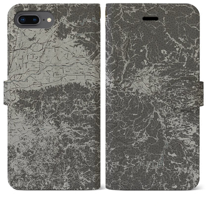 【日田（大分県）】地図柄iPhoneケース（手帳タイプ）モノトーン・iPhone 8Plus /7Plus / 6sPlus / 6Plus 用