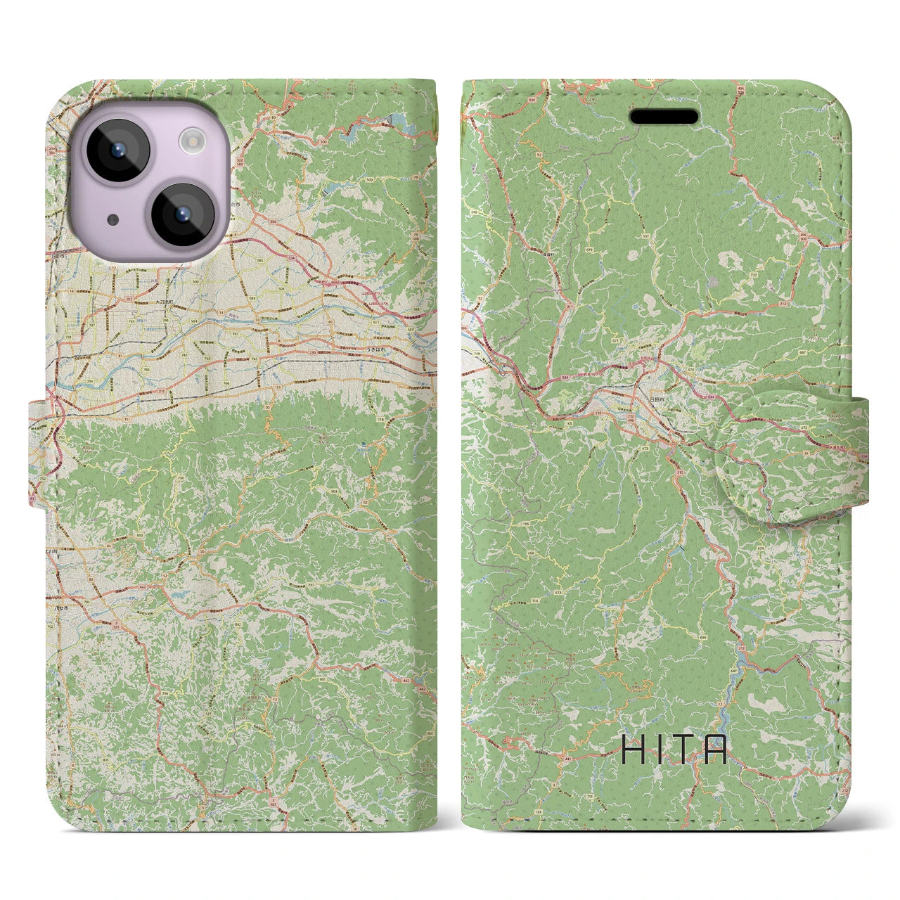 【日田（大分県）】地図柄iPhoneケース（手帳タイプ）