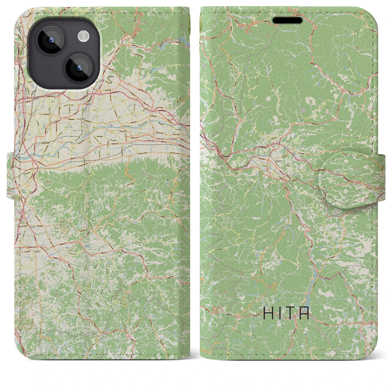 【日田（大分県）】地図柄iPhoneケース（手帳タイプ）