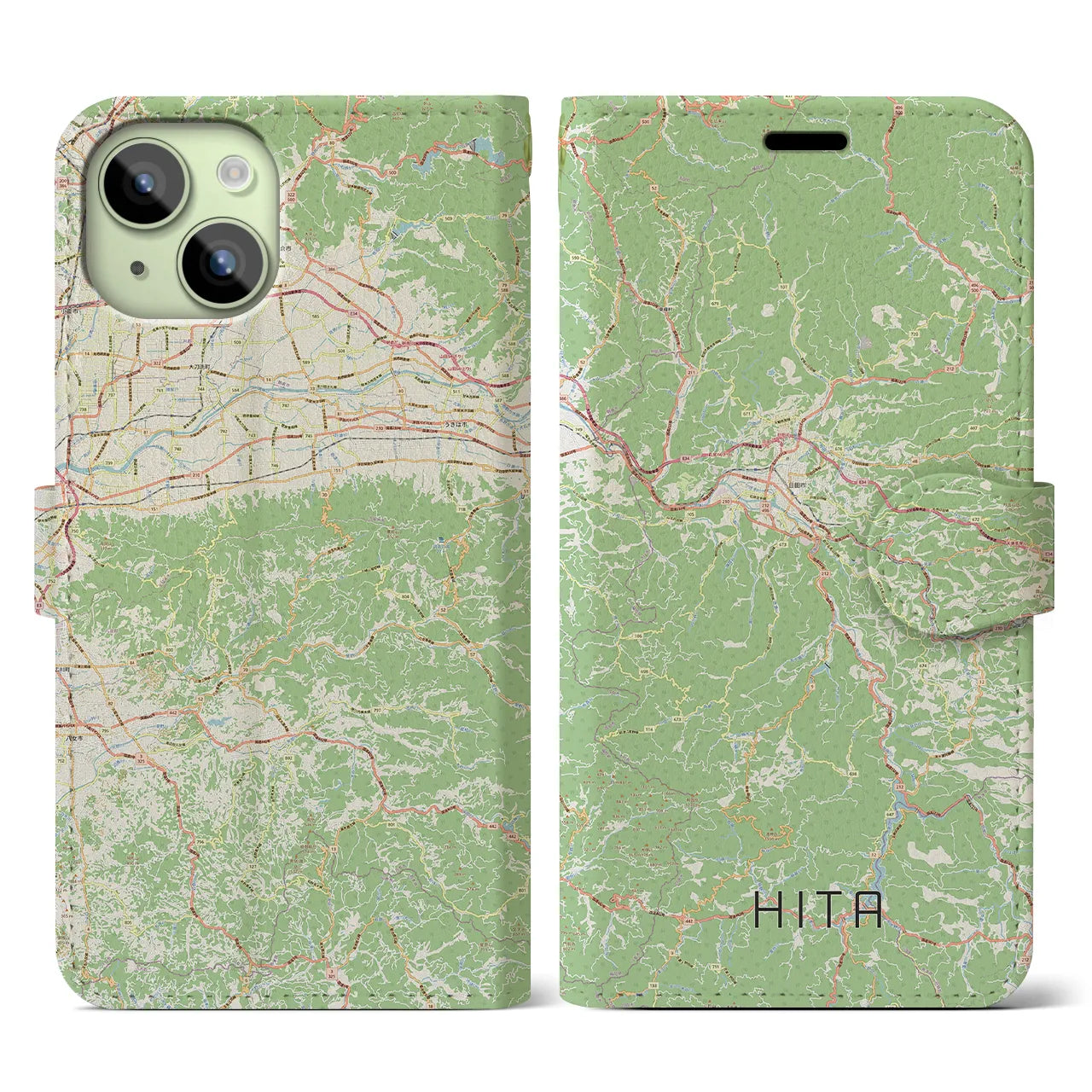 【日田（大分県）】地図柄iPhoneケース（手帳タイプ）