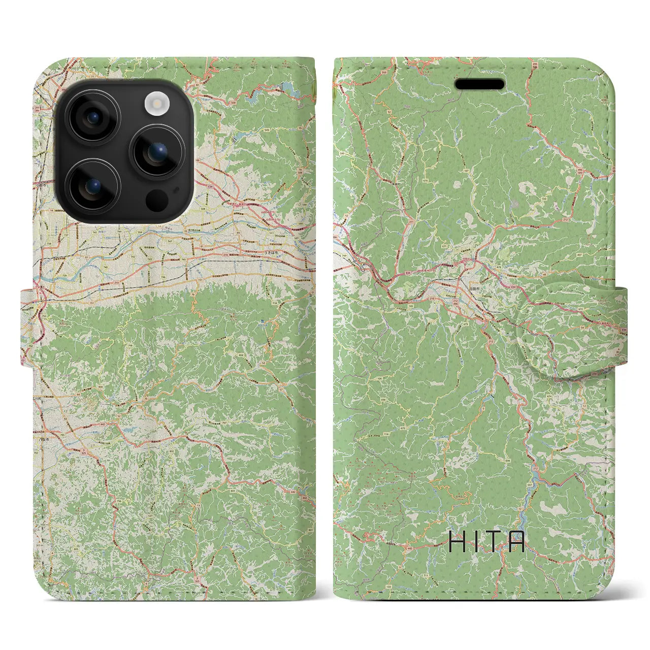 【日田（大分県）】地図柄iPhoneケース（手帳タイプ）