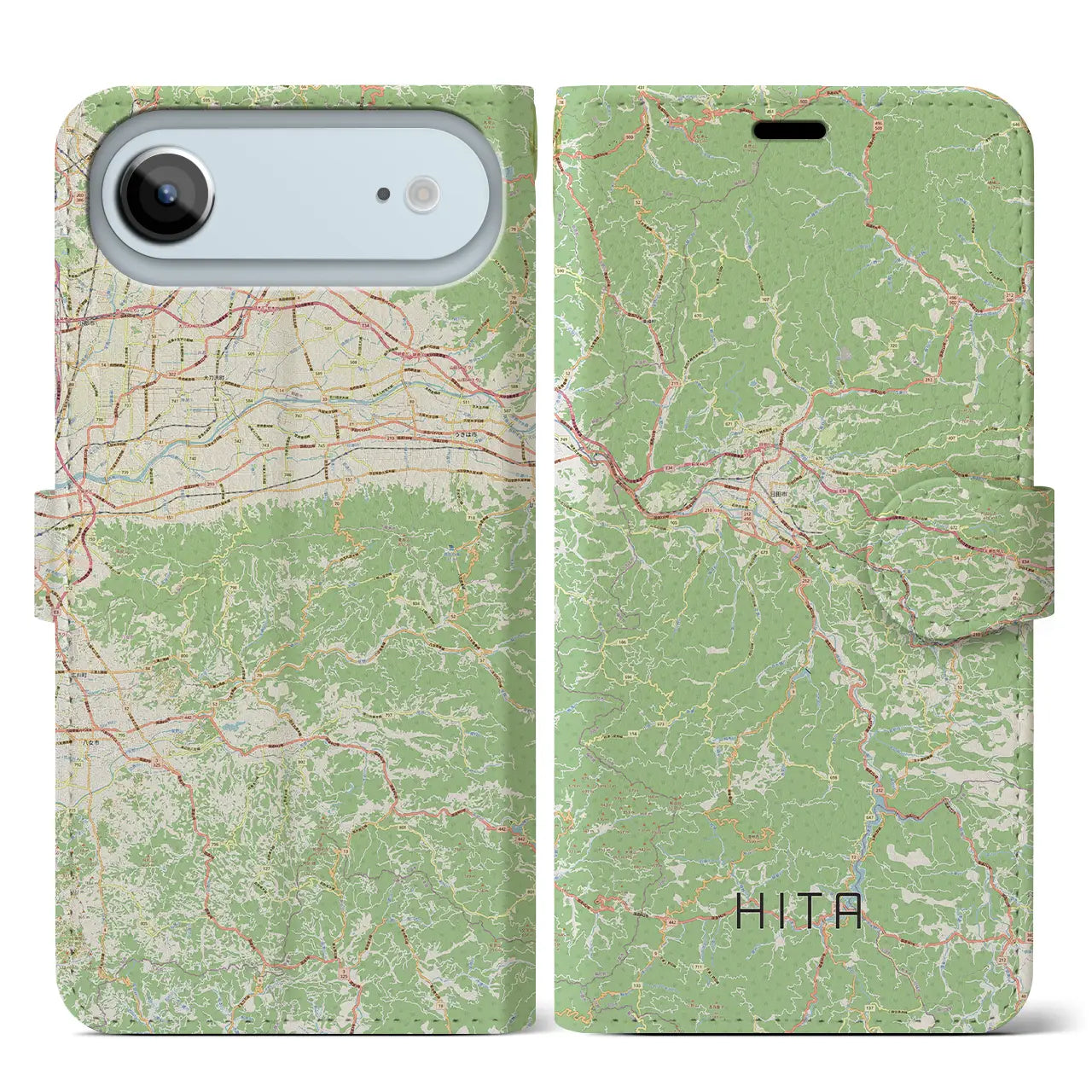 【日田（大分県）】地図柄iPhoneケース（手帳タイプ）