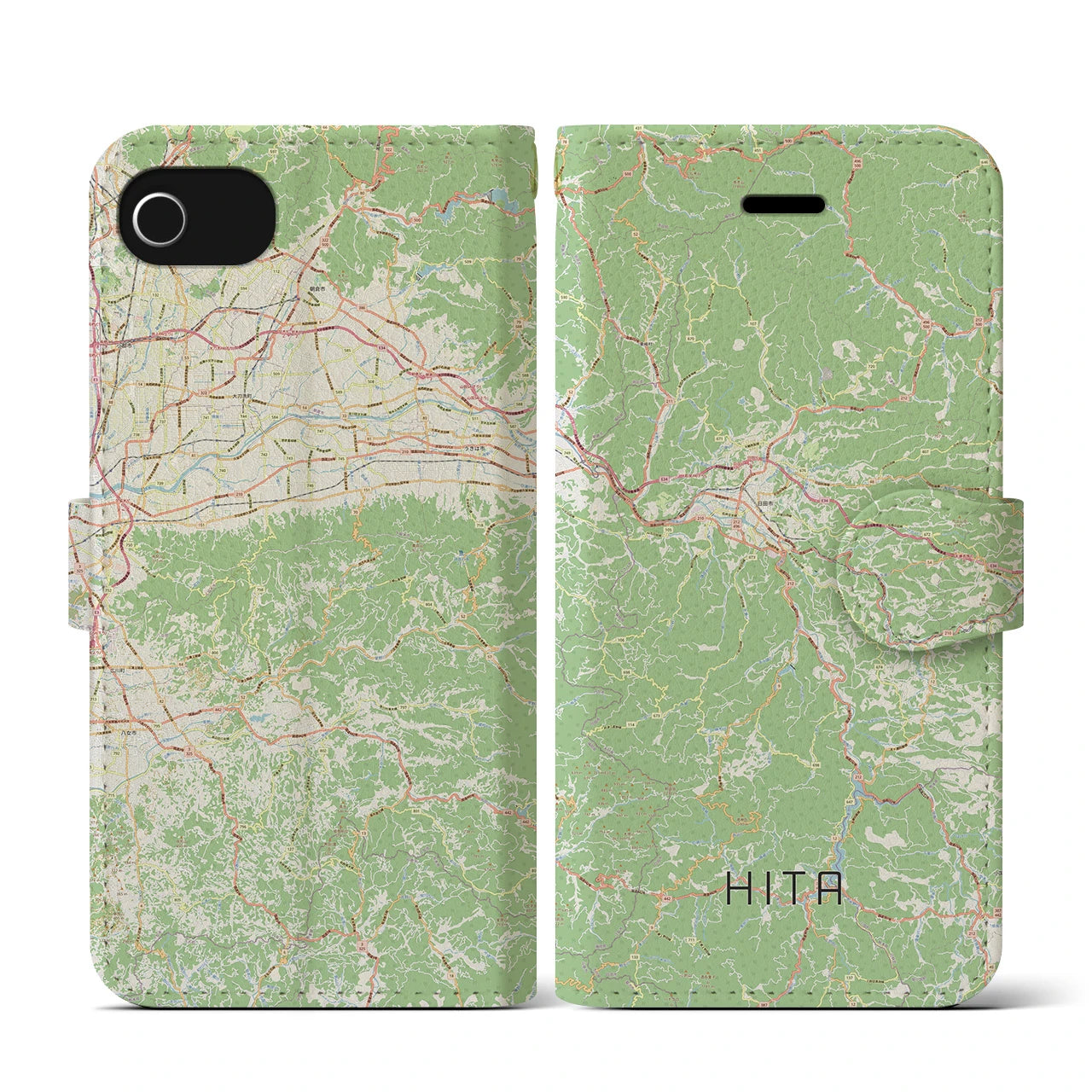 【日田（大分県）】地図柄iPhoneケース（手帳タイプ）