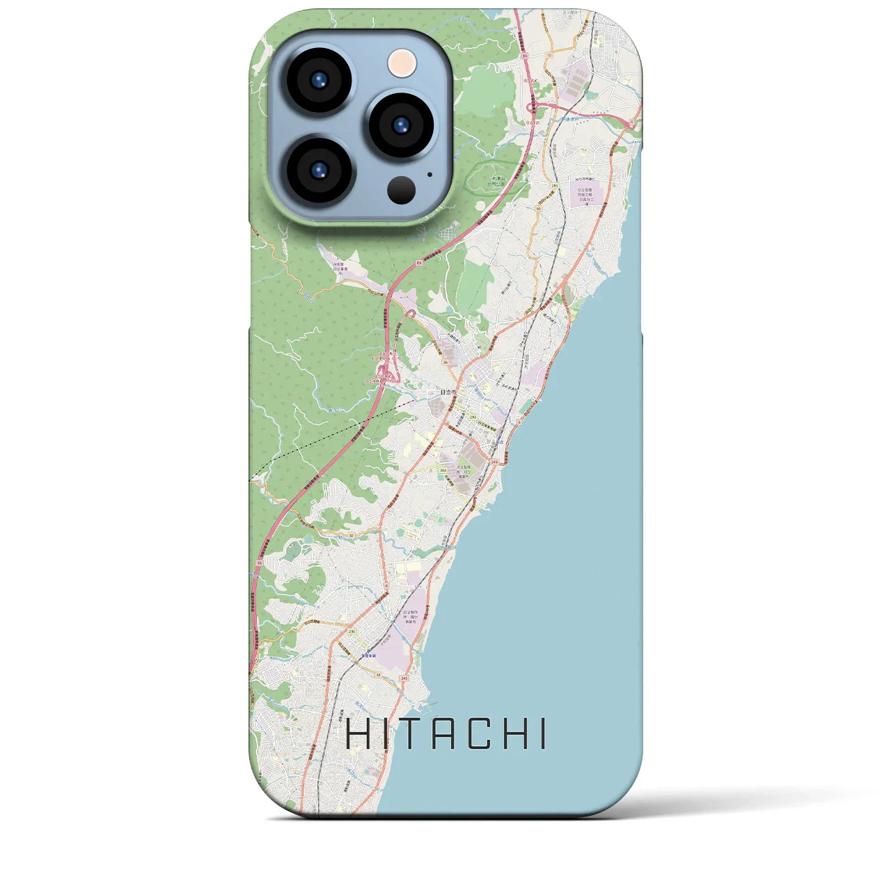 【日立（茨城県）】地図柄iPhoneケース（バックカバータイプ）