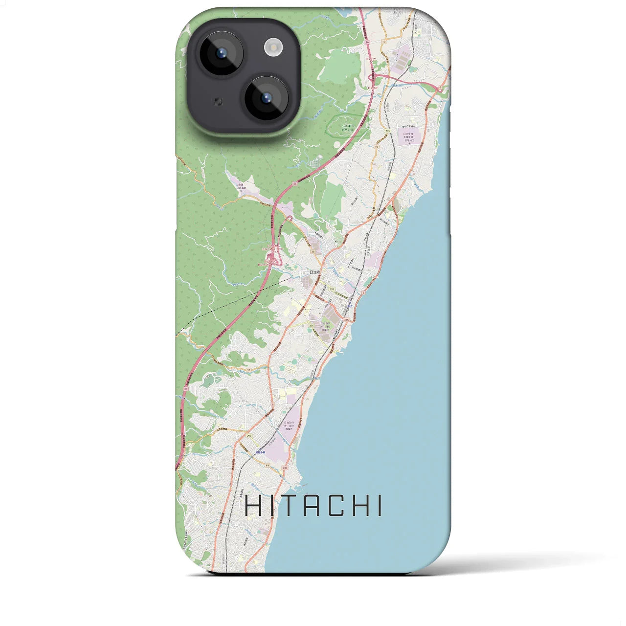 【日立（茨城県）】地図柄iPhoneケース（バックカバータイプ）