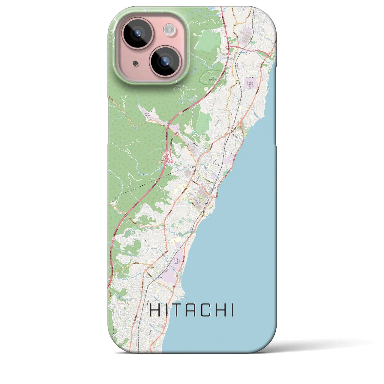 【日立（茨城県）】地図柄iPhoneケース（バックカバータイプ）