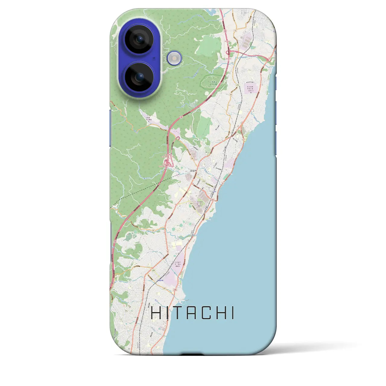 【日立（茨城県）】地図柄iPhoneケース（バックカバータイプ）