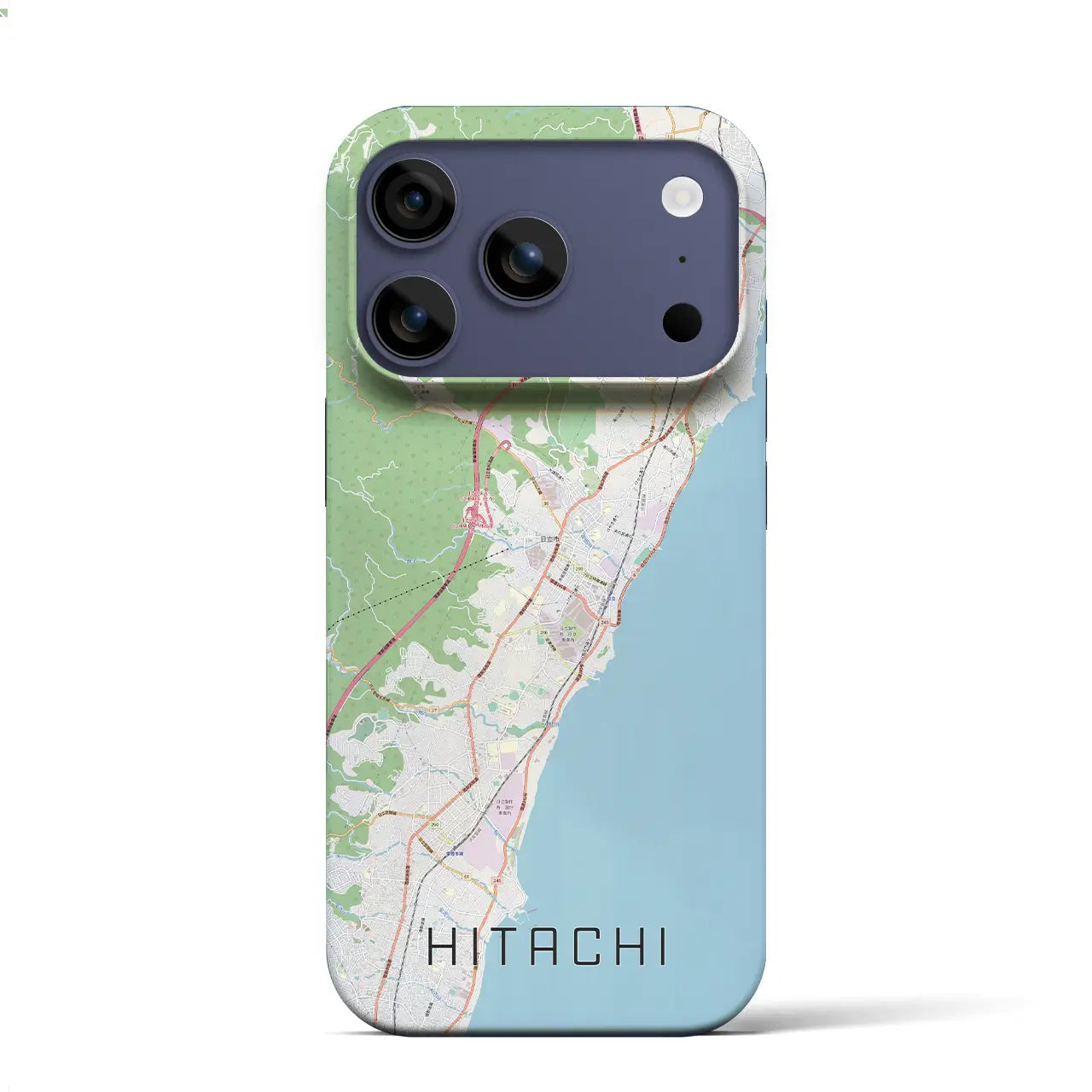 【日立（茨城県）】地図柄iPhoneケース（バックカバータイプ）ブラック・iPhone 17 Pro Max 用