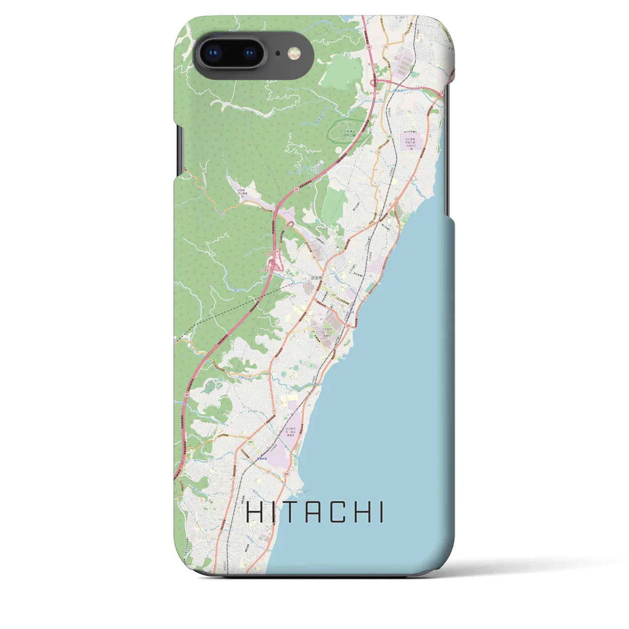 【日立（茨城県）】地図柄iPhoneケース（バックカバータイプ）