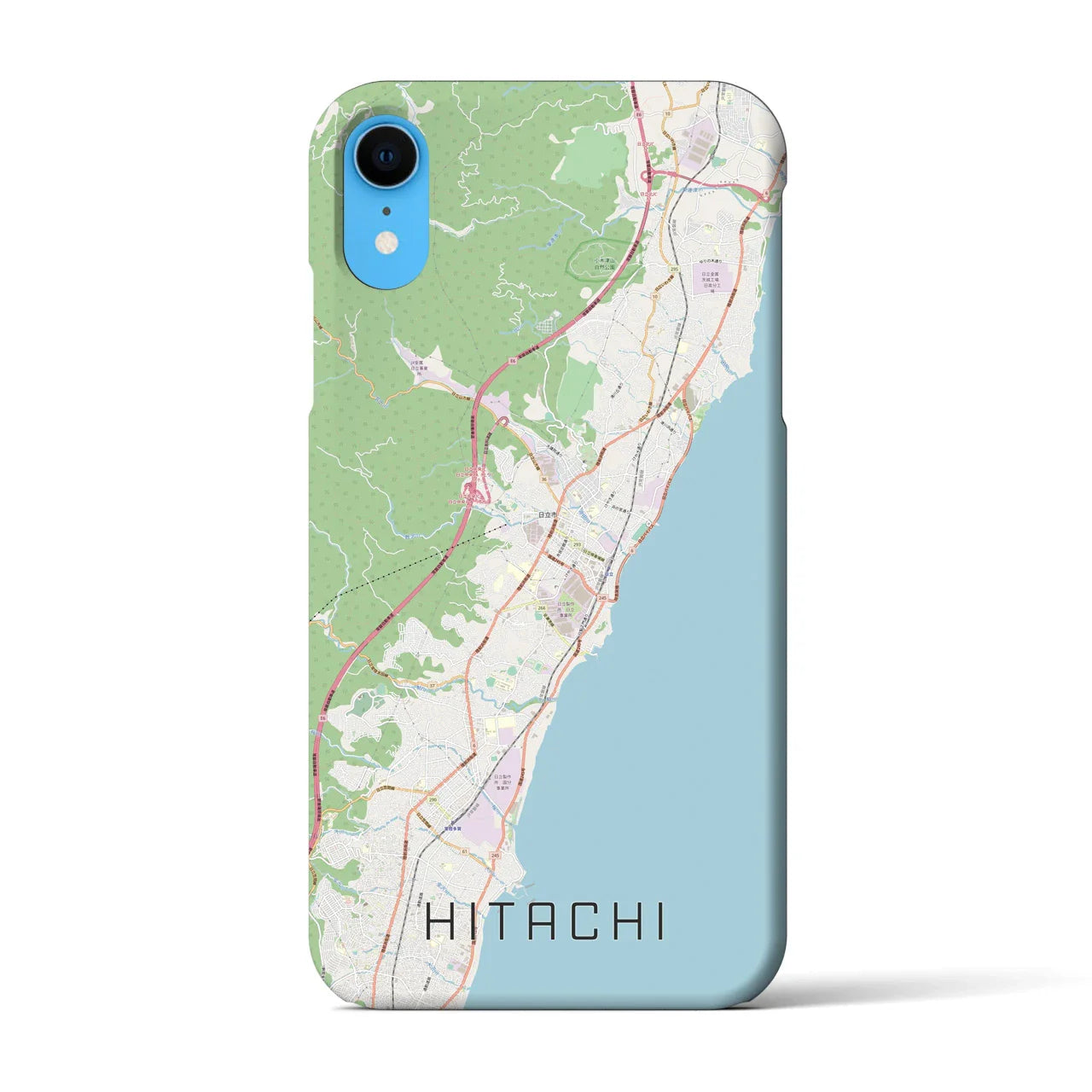 【日立（茨城県）】地図柄iPhoneケース（バックカバータイプ）