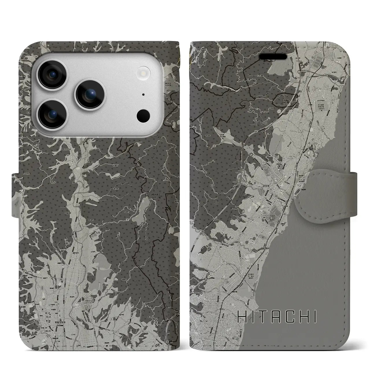 【日立（茨城県）】地図柄iPhoneケース（手帳タイプ）