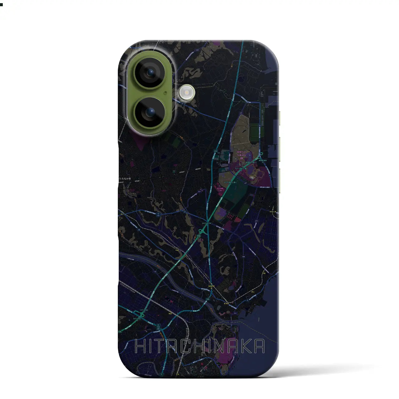 【ひたちなか（茨城県）】地図柄iPhoneケース（バックカバータイプ）