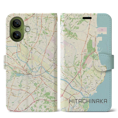 【ひたちなか（茨城県）】地図柄iPhoneケース（手帳タイプ）