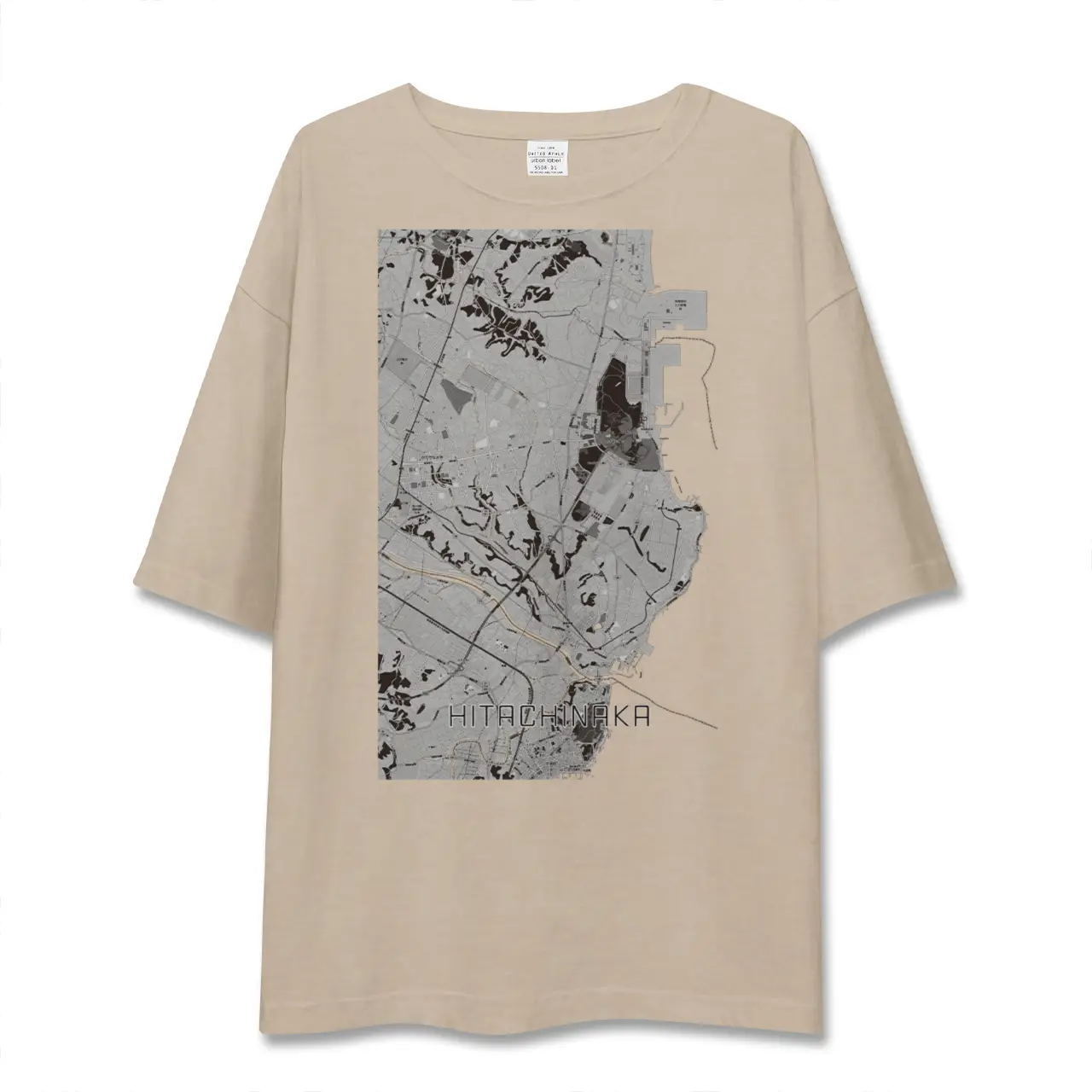 【ひたちなか（茨城県）】地図柄ビッグシルエットTシャツ