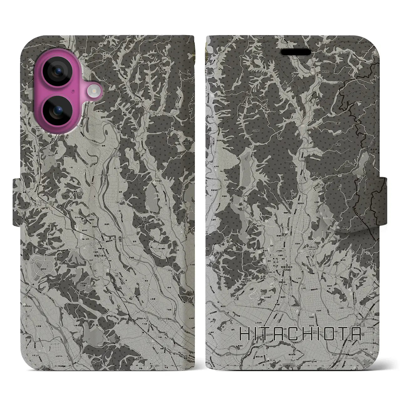 【常陸太田（茨城県）】地図柄iPhoneケース（手帳タイプ）