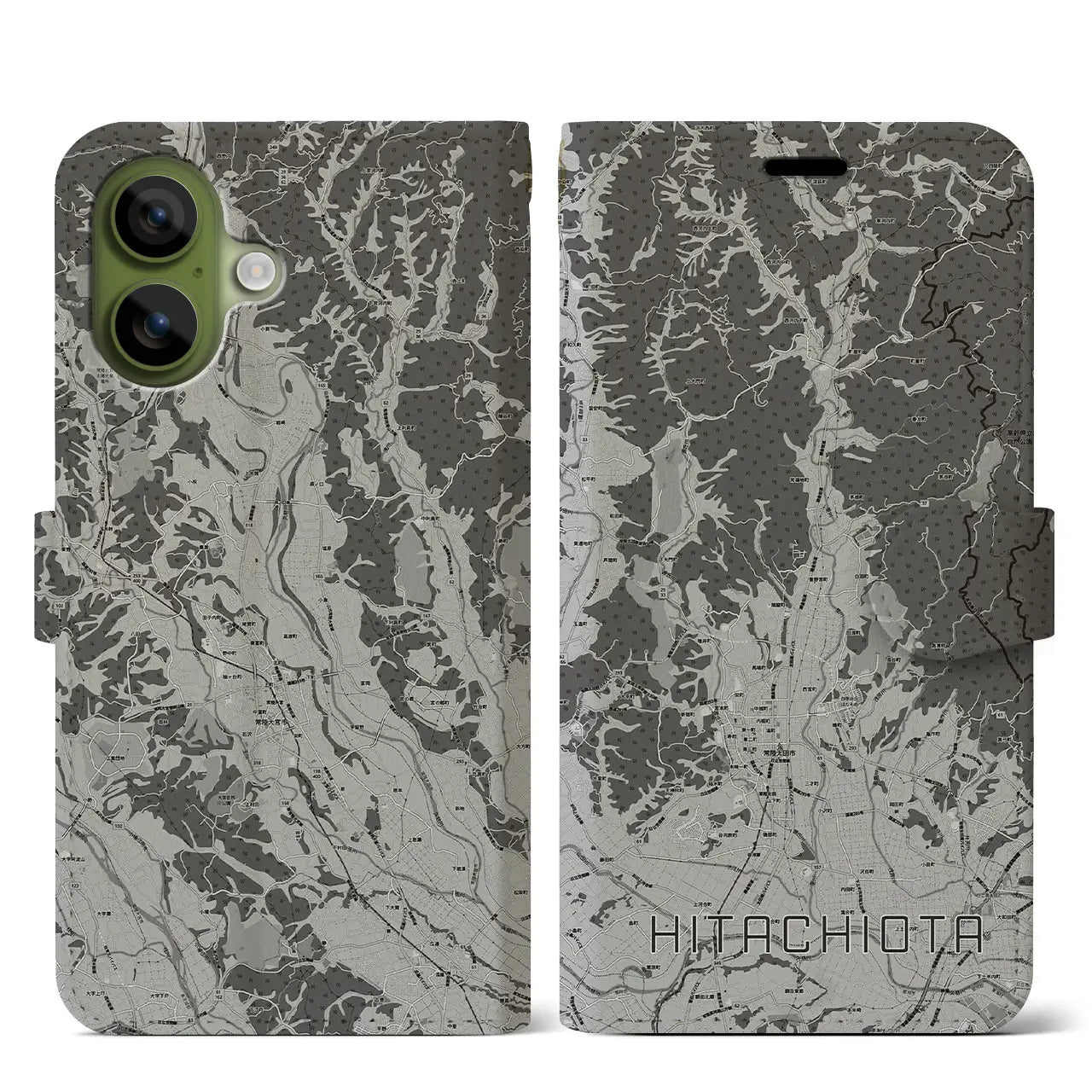 【常陸太田（茨城県）】地図柄iPhoneケース（手帳タイプ）