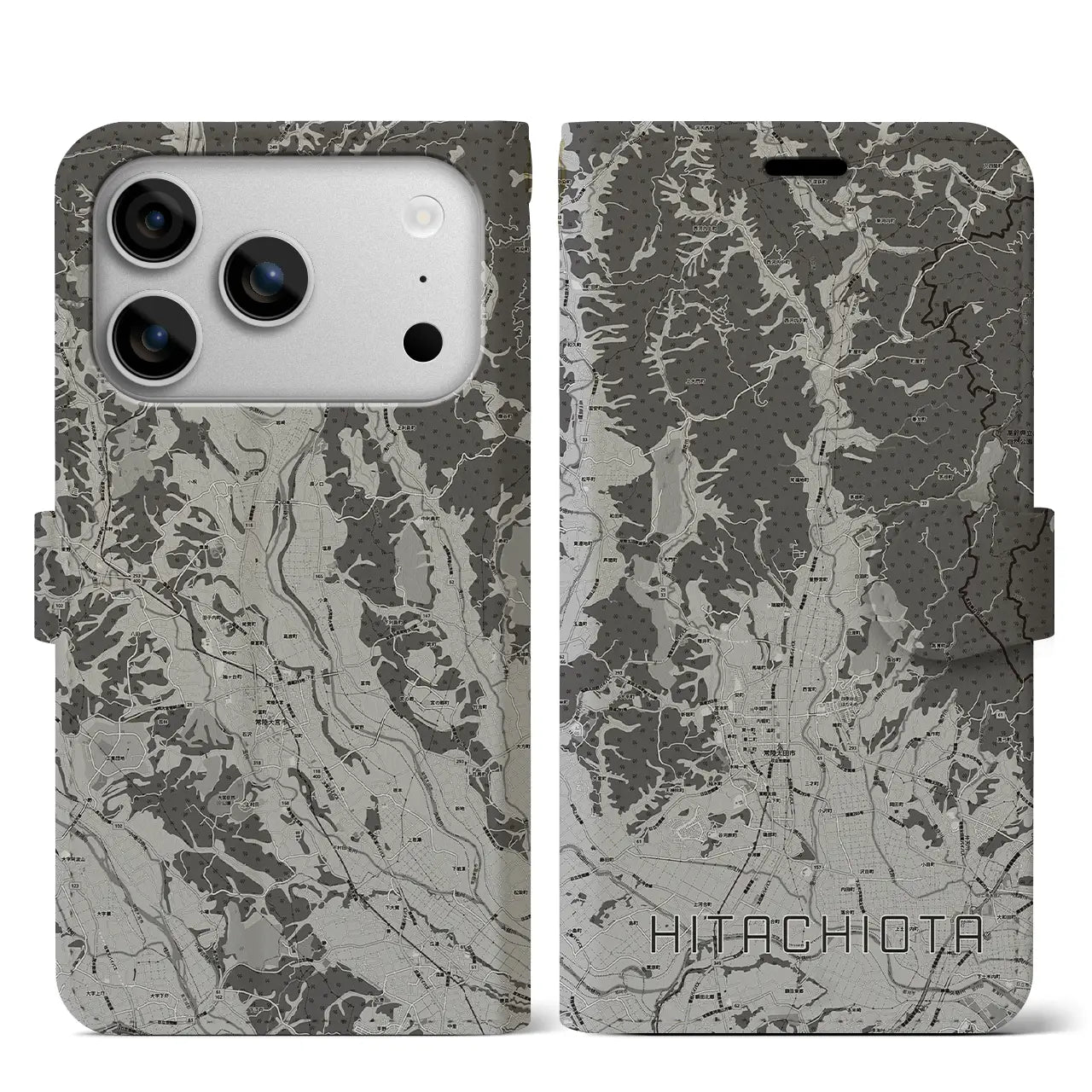 【常陸太田（茨城県）】地図柄iPhoneケース（手帳タイプ）