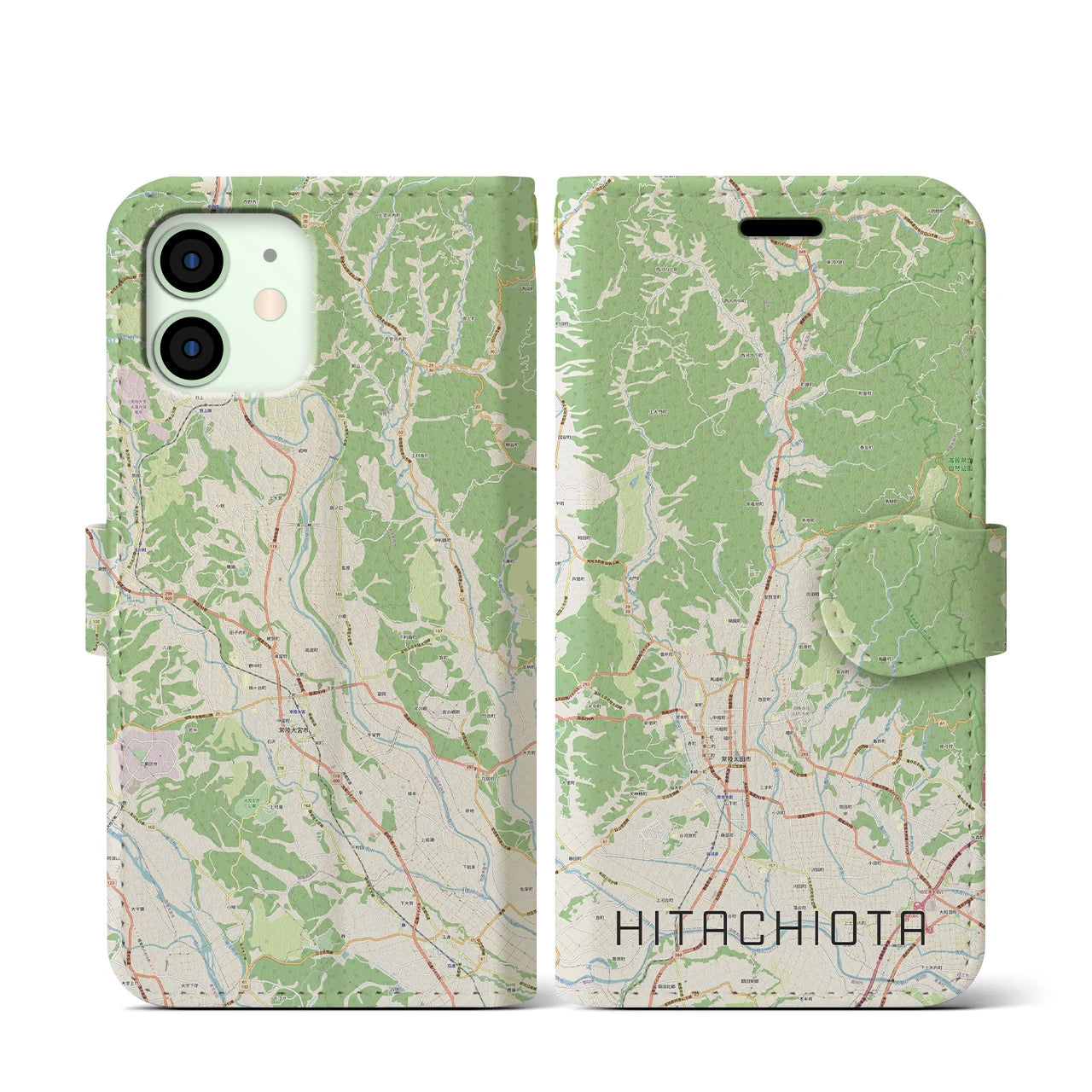 【常陸太田（茨城県）】地図柄iPhoneケース（手帳タイプ）