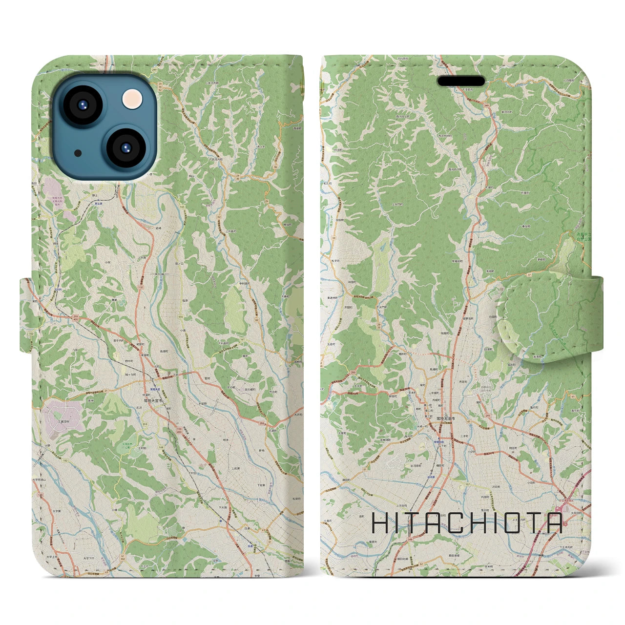 【常陸太田（茨城県）】地図柄iPhoneケース（手帳タイプ）