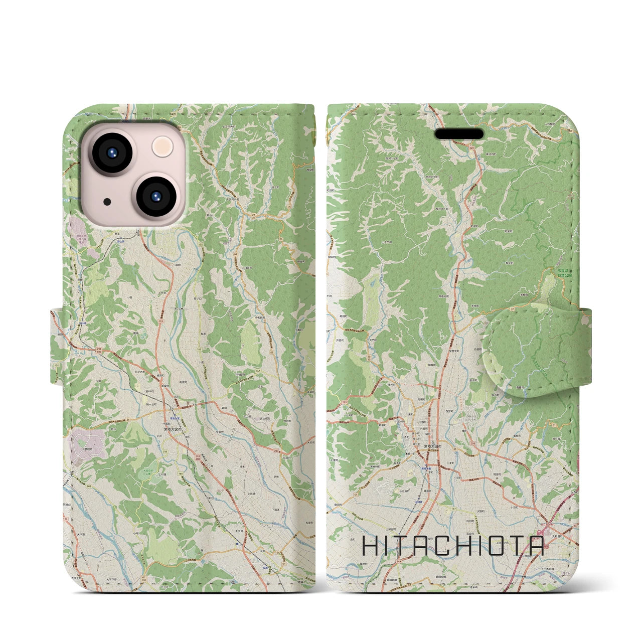 【常陸太田（茨城県）】地図柄iPhoneケース（手帳タイプ）