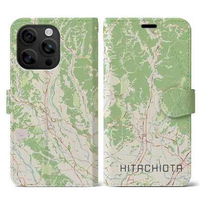 【常陸太田（茨城県）】地図柄iPhoneケース（手帳タイプ）ナチュラル・iPhone 16 用