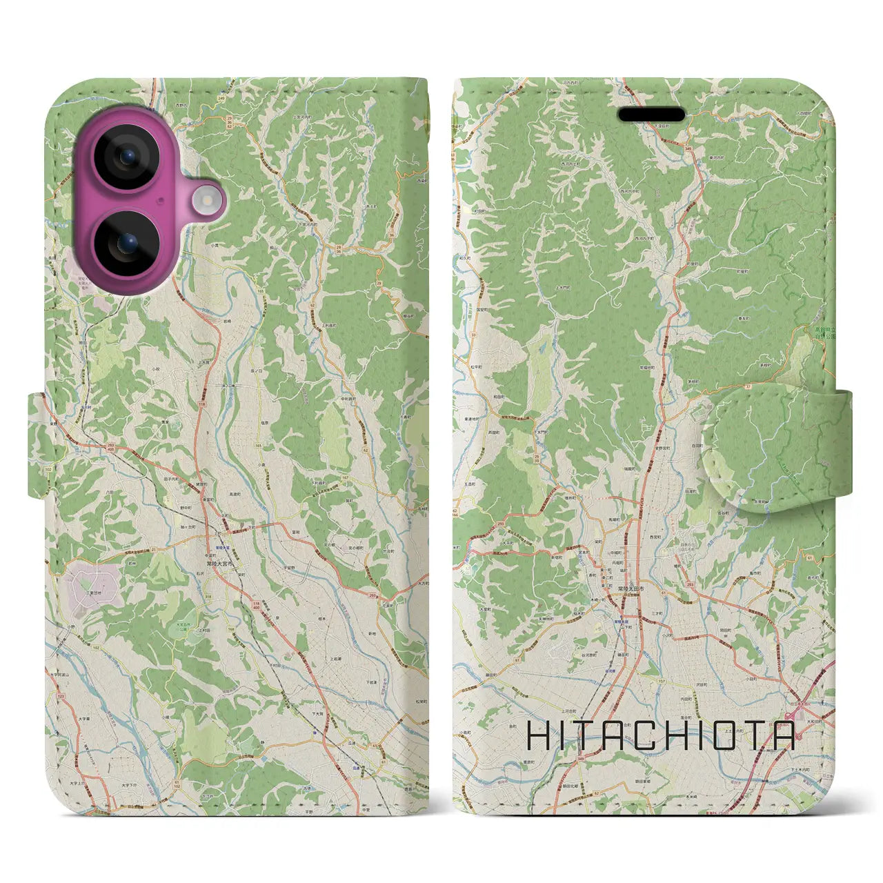 【常陸太田（茨城県）】地図柄iPhoneケース（手帳タイプ）