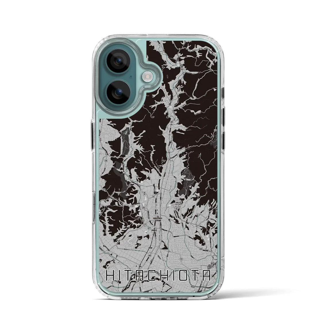 【常陸太田(茨城県)】地図柄iPhoneケース(MagSafeタイプ)モノトーン・iPhone 16 Pro 用