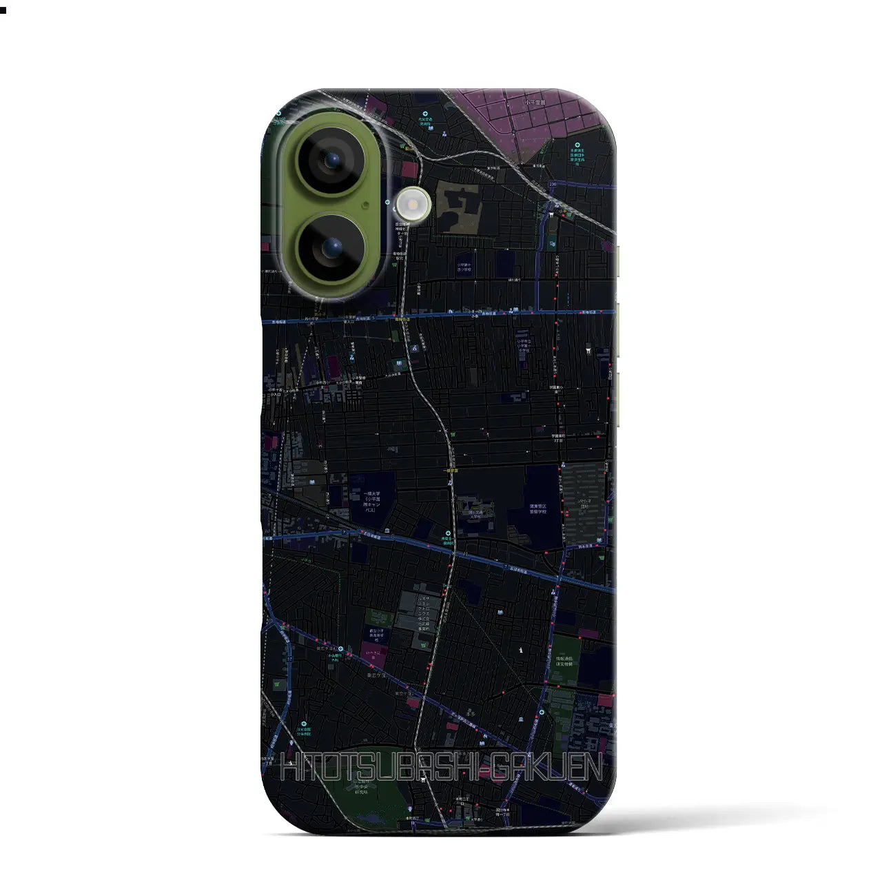 【一橋学園（東京都）】地図柄iPhoneケース（バックカバータイプ）