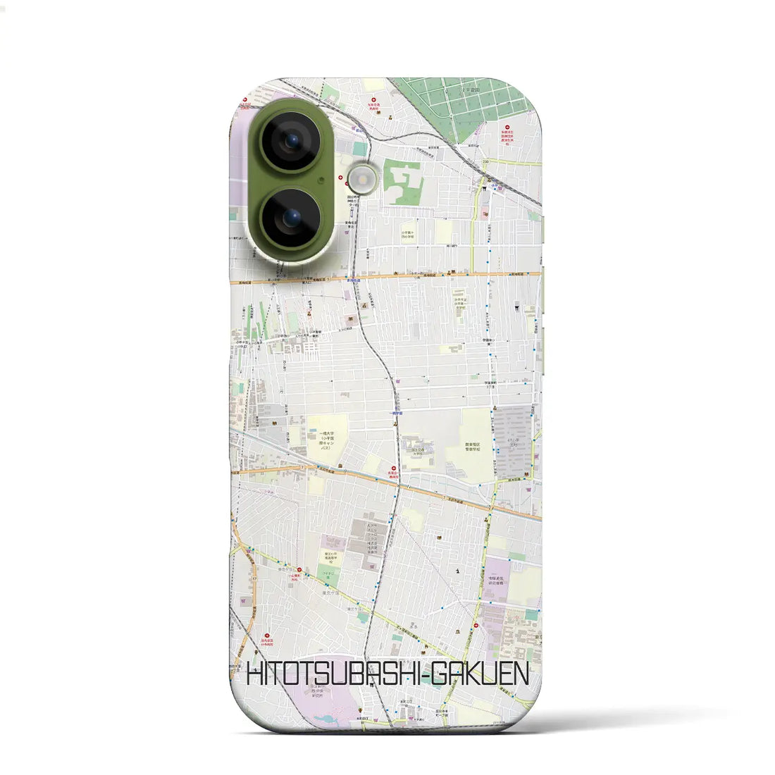 【一橋学園（東京都）】地図柄iPhoneケース（バックカバータイプ）ナチュラル・iPhone 17 Pro Max 用