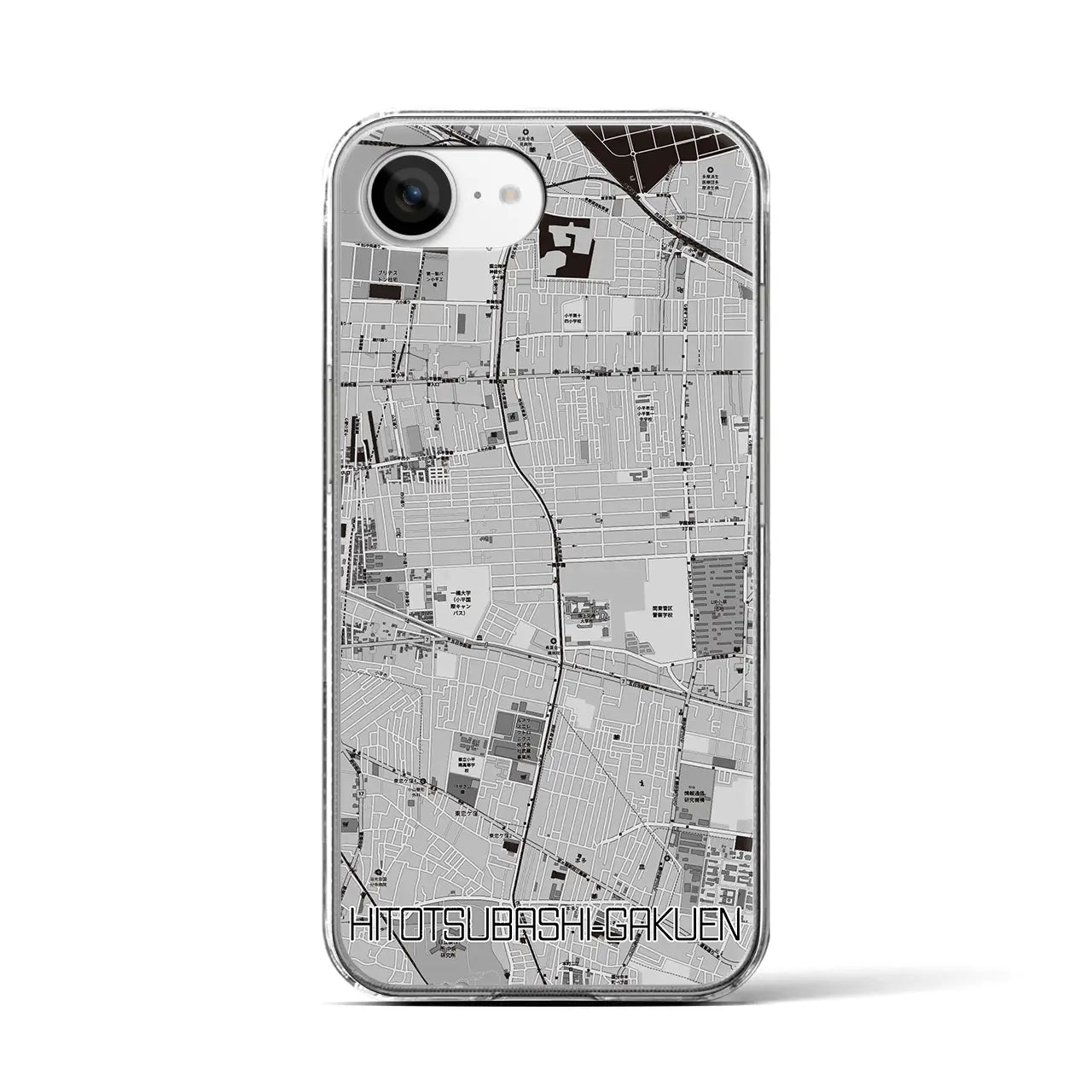 【一橋学園（東京都）】地図柄iPhoneケース（クリアタイプ）