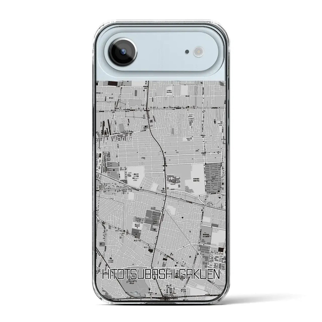 【一橋学園（東京都）】地図柄iPhoneケース（クリアタイプ）モノトーン・iPhone 17 Pro Max 用