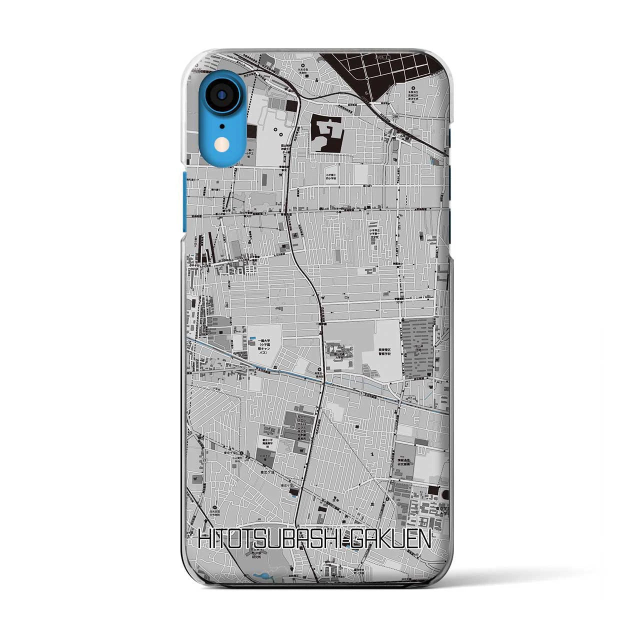 【一橋学園（東京都）】地図柄iPhoneケース（クリアタイプ）