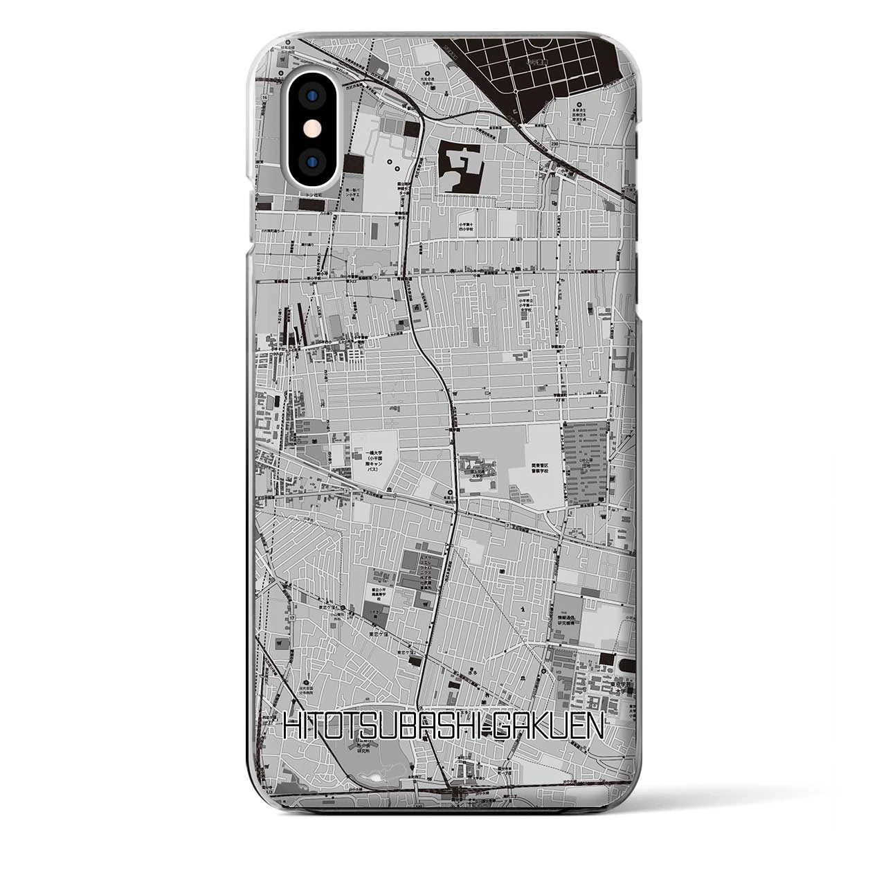 【一橋学園（東京都）】地図柄iPhoneケース（クリアタイプ）