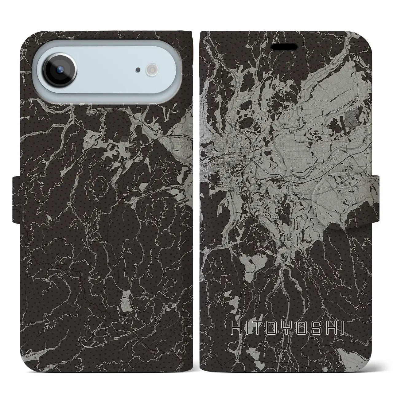 【人吉（熊本県）】地図柄iPhoneケース（手帳タイプ）