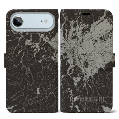 【人吉（熊本県）】地図柄iPhoneケース（手帳タイプ）