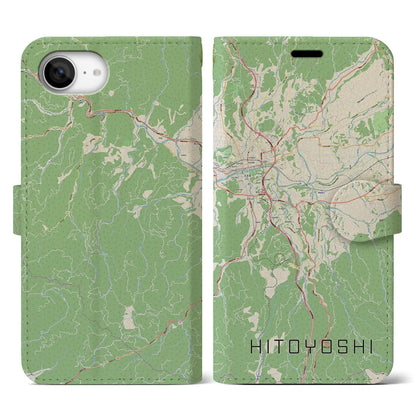 【人吉（熊本県）】地図柄iPhoneケース（手帳タイプ）