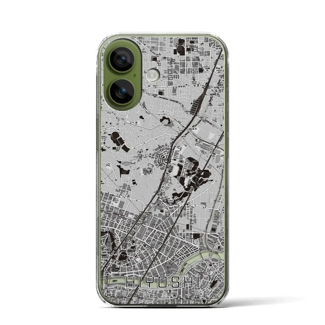 【日吉（神奈川県）】地図柄iPhoneケース（クリアタイプ）