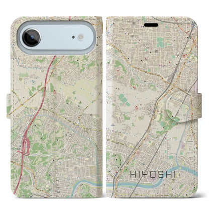 【日吉（神奈川県）】地図柄iPhoneケース（手帳タイプ）