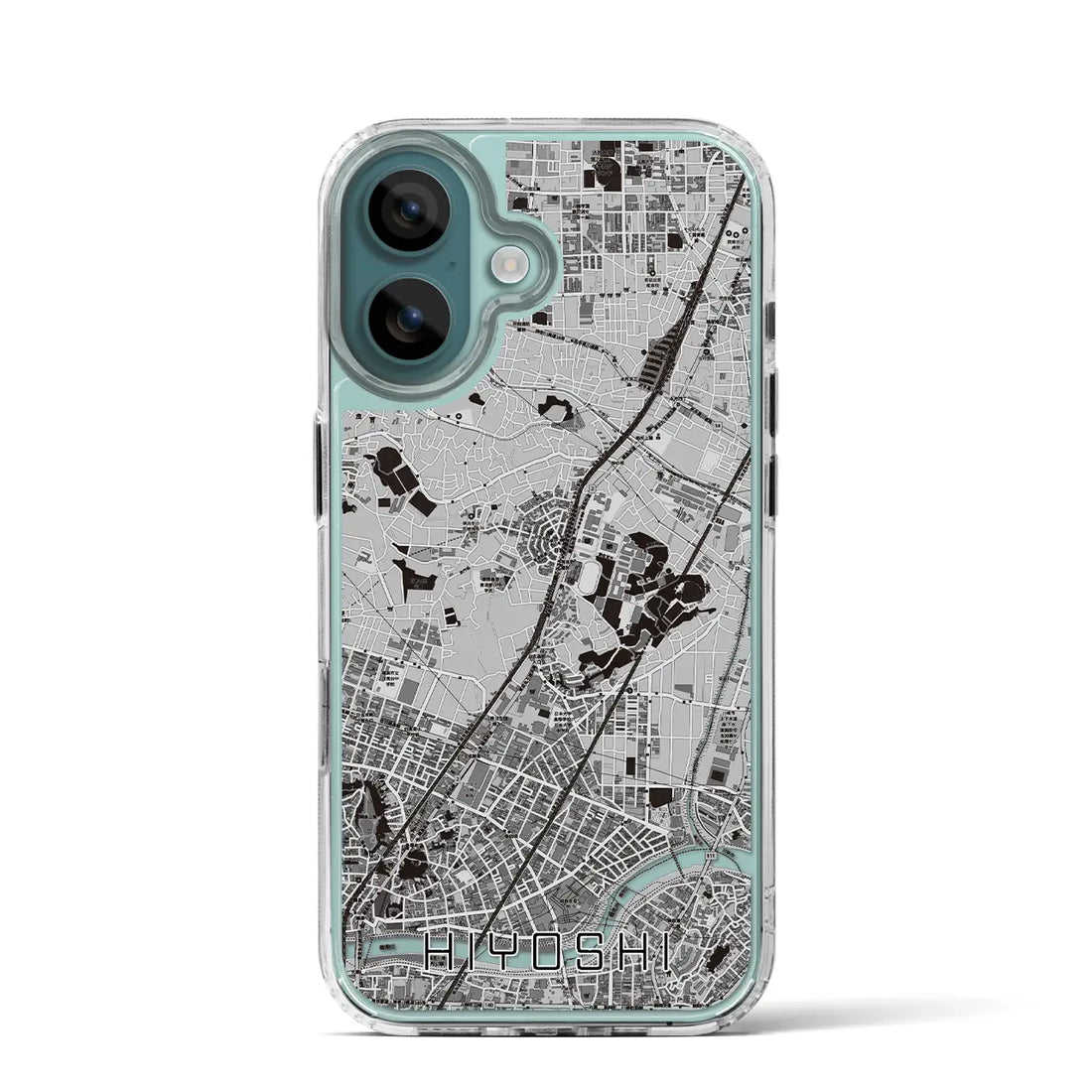 【日吉(神奈川県)】地図柄iPhoneケース(MagSafeタイプ)モノトーン・iPhone 16 Pro 用