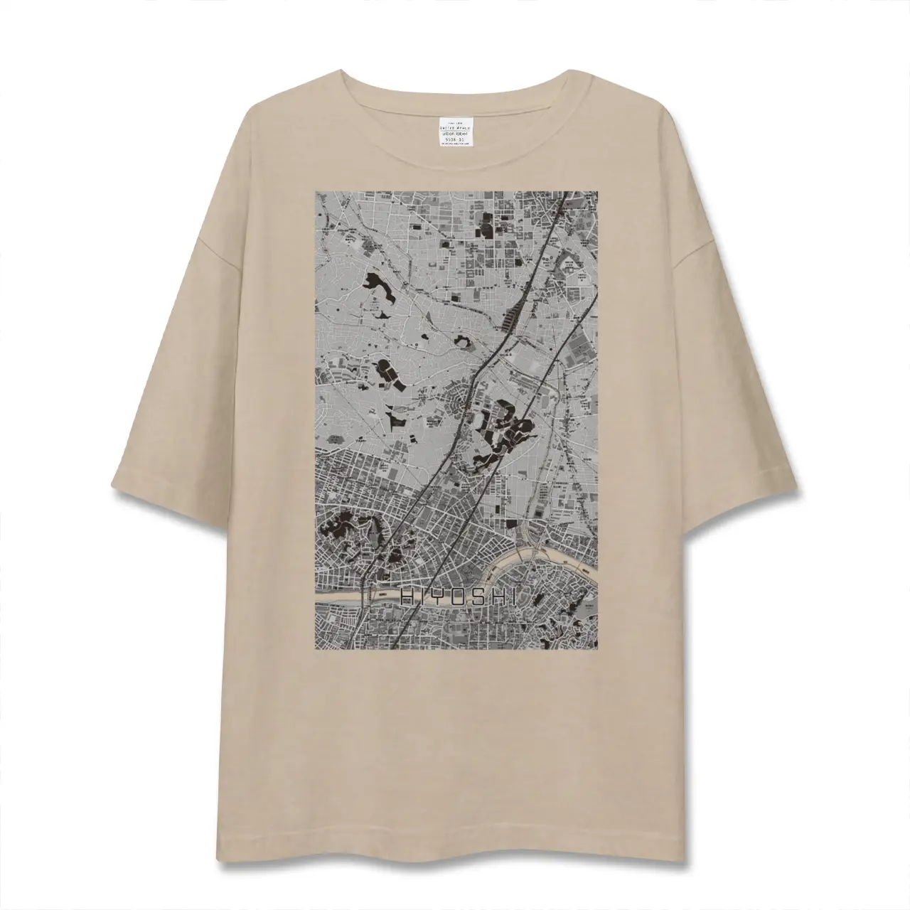 【日吉（神奈川県）】地図柄ビッグシルエットTシャツ