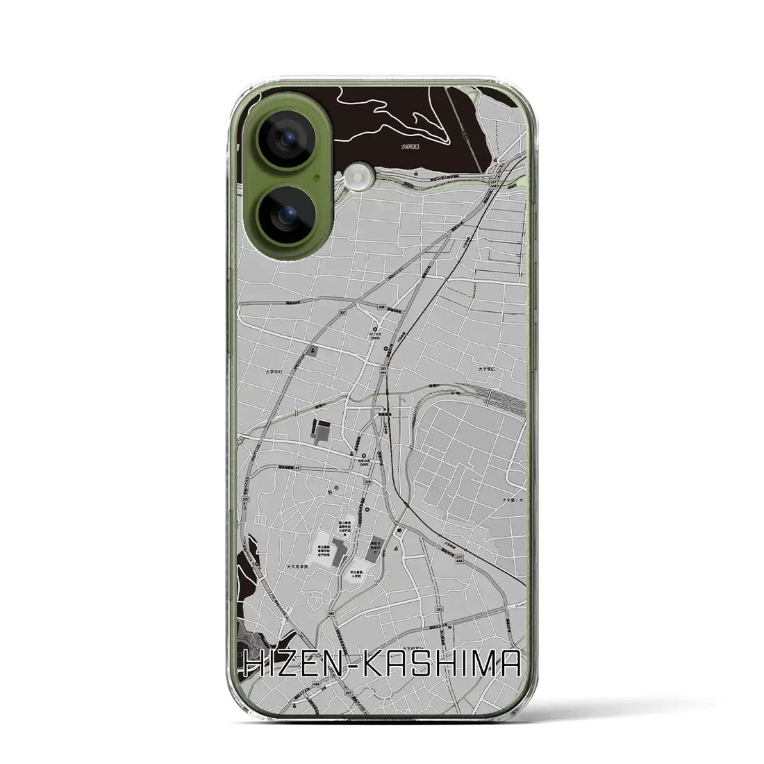 【肥前鹿島（佐賀県）】地図柄iPhoneケース（クリアタイプ）モノトーン・iPhone 17 Pro Max 用