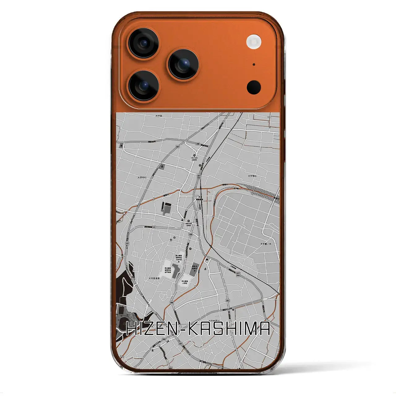 【肥前鹿島（佐賀県）】地図柄iPhoneケース（クリアタイプ）モノトーン・iPhone 17 Pro Max 用