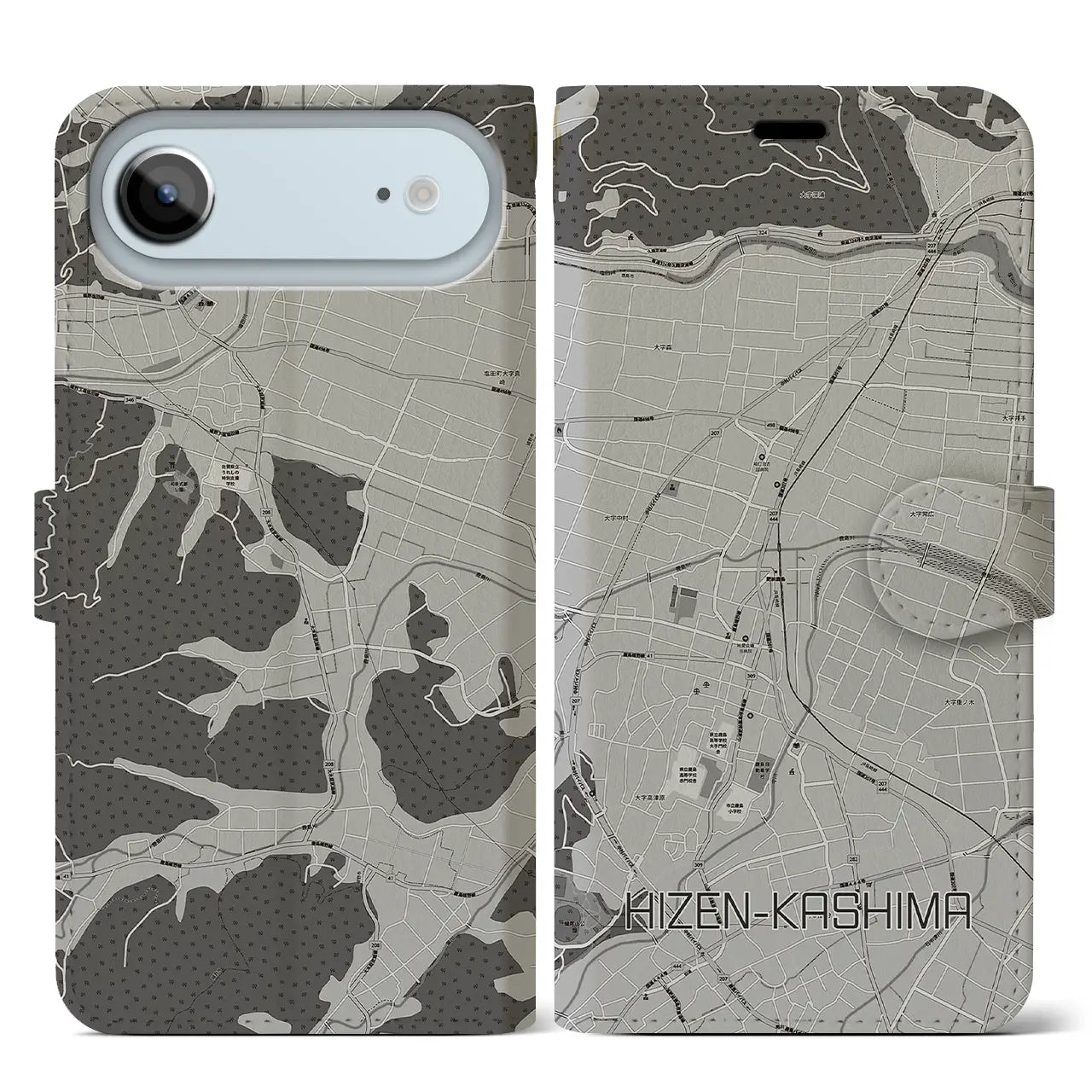 【肥前鹿島（佐賀県）】地図柄iPhoneケース（手帳タイプ）