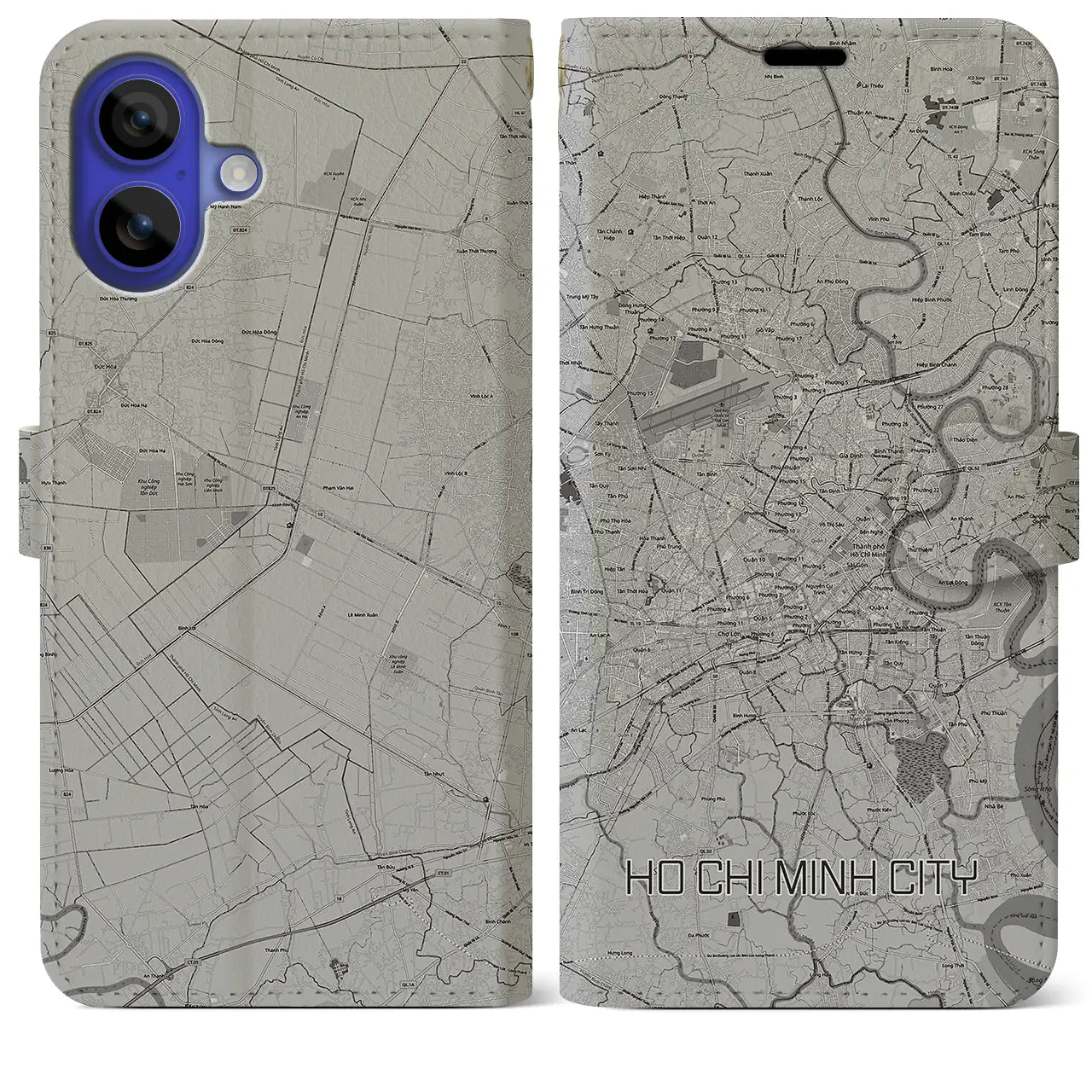 【ホーチミン（ベトナム）】地図柄iPhoneケース（手帳タイプ）