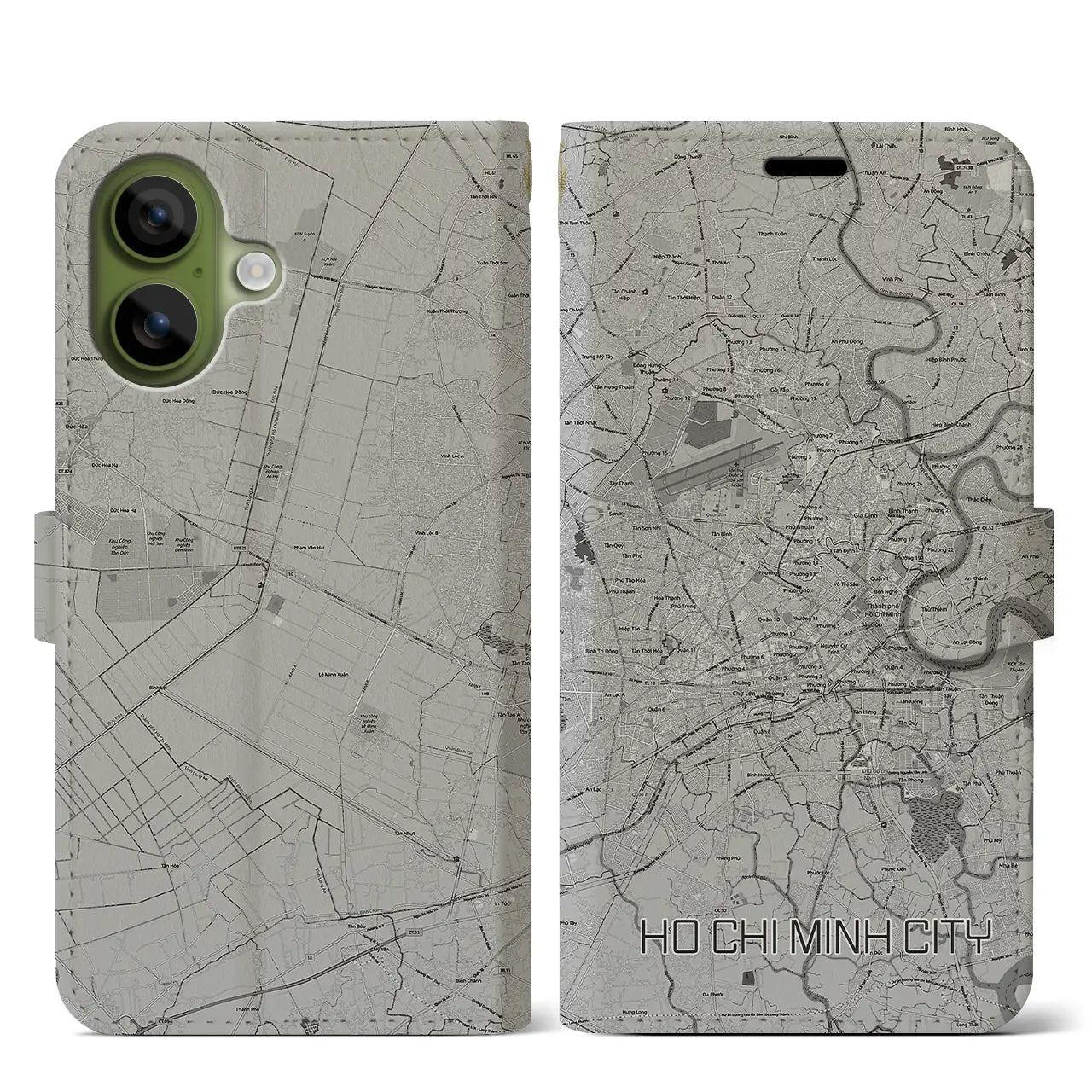 【ホーチミン（ベトナム）】地図柄iPhoneケース（手帳タイプ）