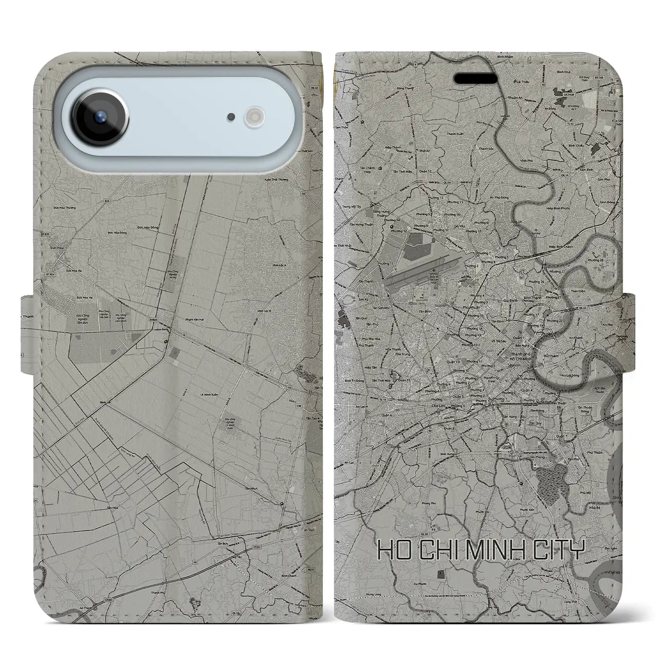 【ホーチミン（ベトナム）】地図柄iPhoneケース（手帳タイプ）